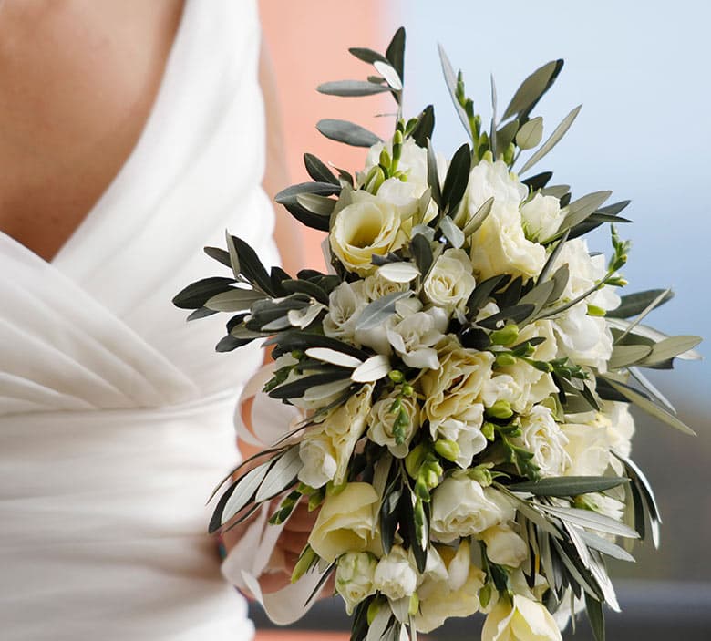 Composizione floreale per matrimonio realizzata da Pittaluga Zunino, fiorista a Genova